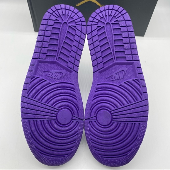 New Air Jordan 1 Mid Men Purple Suede Black Retro - Picture 4 of 10
